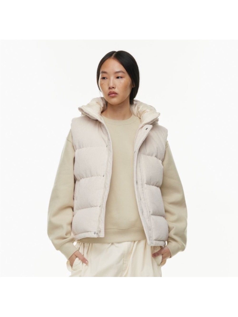 Aritzia The Super Puff Corduroy Vest Cream size XS
